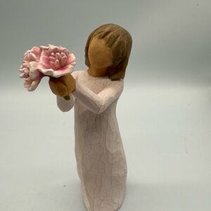 Willow Tree Figurine with Pink Bouquet Thank You